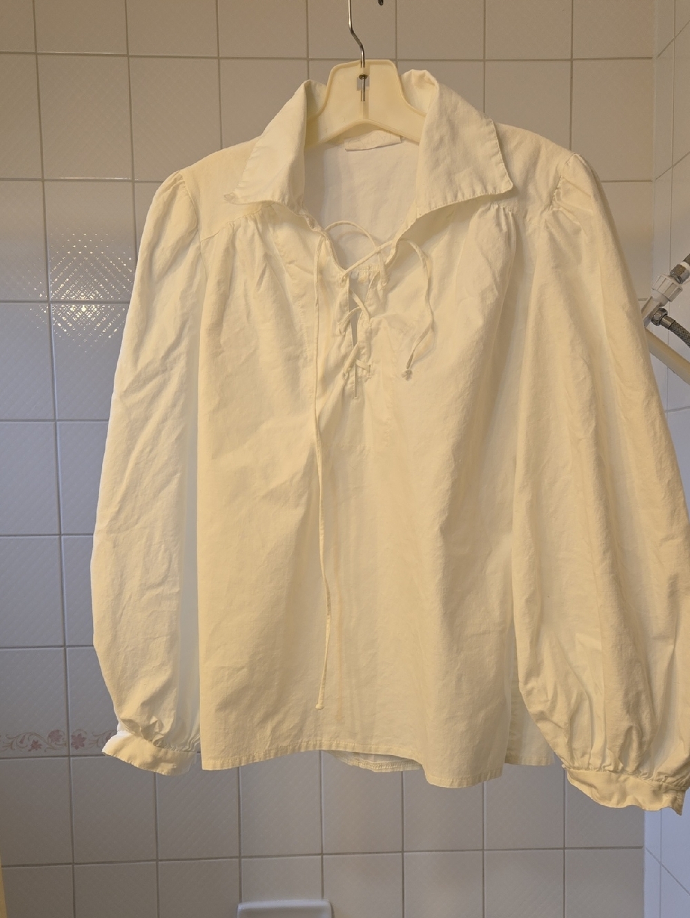 Romantic Lace Up Poet's Shirt Size M